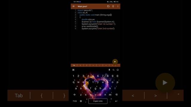 Java Program to avarage numbers (by scanner) . смотреть онлайн