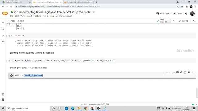 7.1.5. Implementing Linear Regression from scratch in Python смотреть онлайн