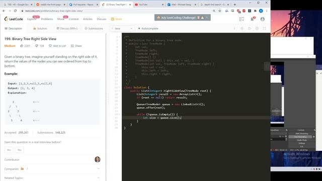 LeetCode Binary Tree Right Side View | BFS смотреть онлайн