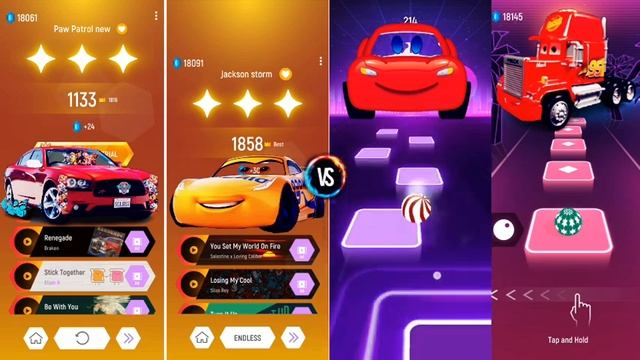 Paw Patrol Car _ Jackson Storm _ Lightning McQueen _ Doc Hudson _][#Tileshop Gamebettermusicwithgam