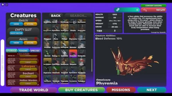 НОВОЕ СУЩЕСТВО ЗА МИССИИ Creatures of Sonaria!КАК ПОЛУЧИТЬ ? PHYREMIA ???