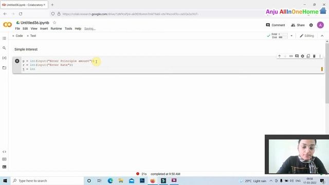 Python Program to Calculate Simple Interest in Colab, How do you Calculate Simple Interest in Pytho смотреть онлайн