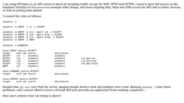 iptables on debian blocking git pull, http api requests etc смотреть онлайн