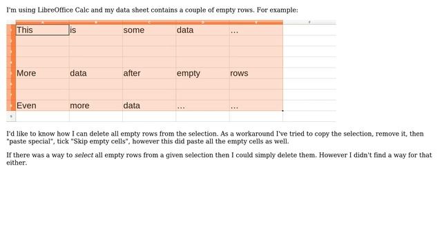 Ubuntu: LibreOffice Calc - Delete empty rows смотреть онлайн