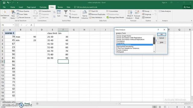 Use Excel 2016 to make Frequency distribution and Histogram for quantitative data смотреть онлайн