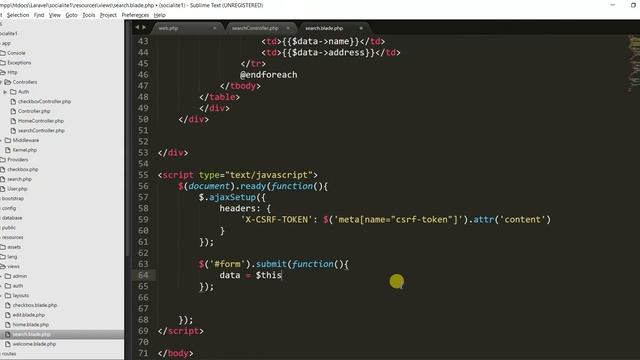 Laravel - Search with Ajax - part 1 смотреть онлайн