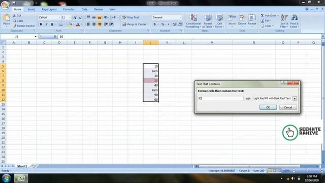 MS Excel 2007 Home Tab || Conditional Formatting || Format As Table || Cell Styles || Seekhte rahiy смотреть онлайн