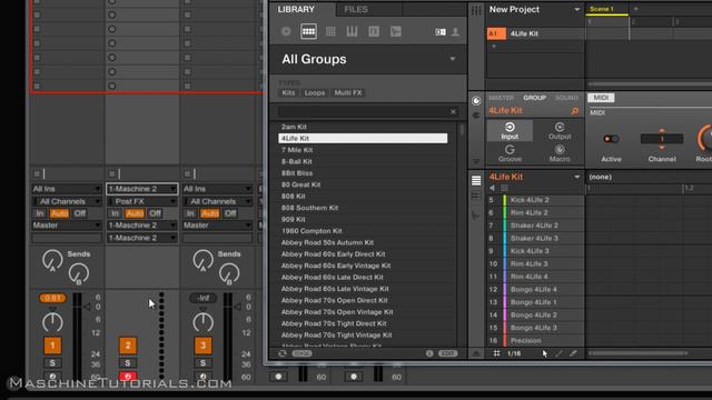 Maschine 2.2 MIDI Batch Recording MIDI into Ableton Live 9 in Real-time смотреть онлайн