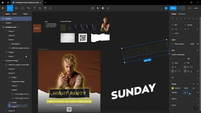 How to make social media post design in Figma - Figma Design смотреть онлайн