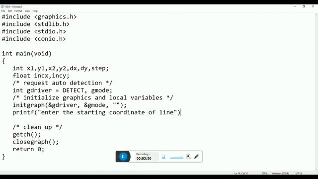Implementation of DDA Algorithm using C Part 3 смотреть онлайн