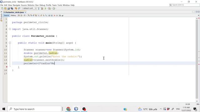 Java program to calculate the perimeter of circle смотреть онлайн