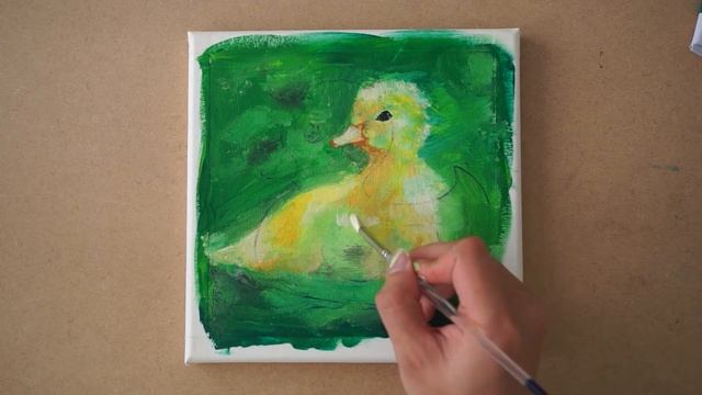 Daily challenge | Acrylic painting | Animal painting | Little yellow duck смотреть онлайн