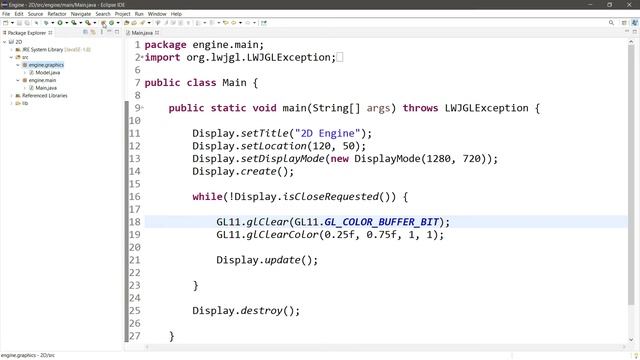 Собственный 2D движок на Java - LWJGL: Урок 2 | Более подробная настройка окна и первые фигуры. смотреть онлайн
