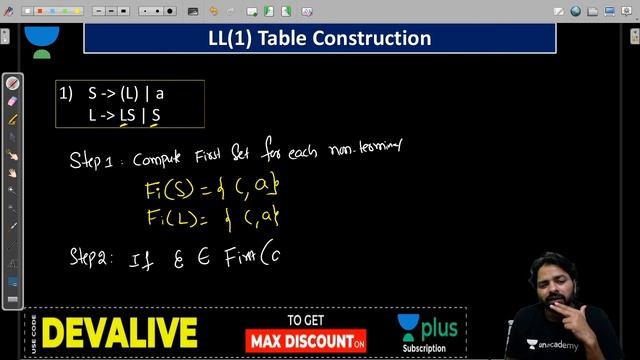 Top Down Parser: LL(1) Table & LL(1) Parsing | Compiler Design | Lec 7 | GATE Exam смотреть онлайн
