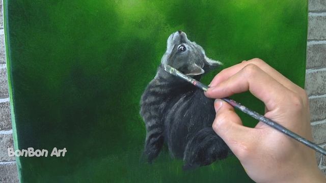 Simple Acrylic Painting #3/ Acrylic Painting for Beginners/ Easy Cat and Butterfly Painting Tutoria смотреть онлайн
