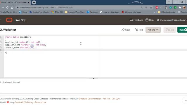 |PSAU - Course IS 2511| - |Oracle SQL | - Lab 01 - Create Table Statement - Part 1 смотреть онлайн