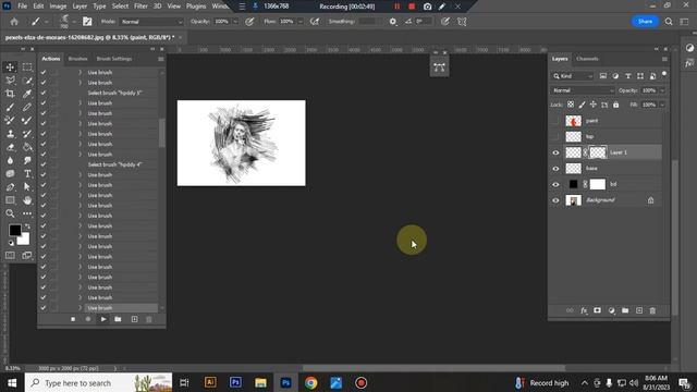 Hand Pencil Drawing Photoshop Action смотреть онлайн