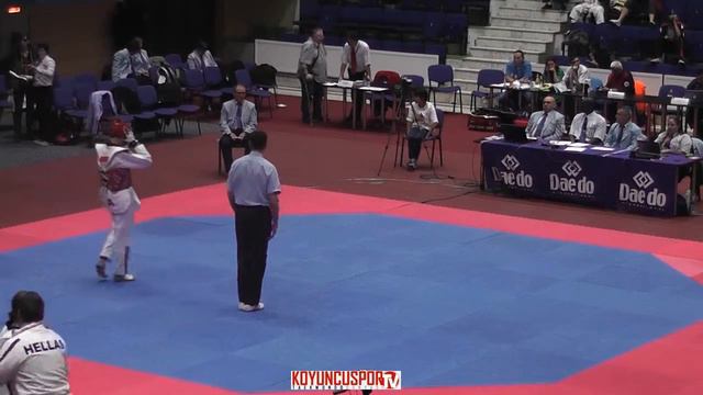 63kg Simone CRESCENZI (ITA) vs (GRE) TSOKANOS Alexios (-21 European TKD Championships 2015) смотреть онлайн