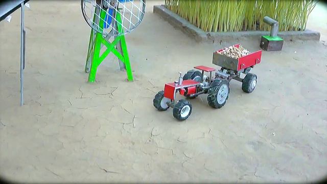 Mini Tractor transporting|bulldozer making mini concrete mixer science project |@NsTvKing смотреть онлайн