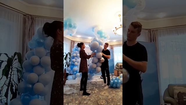 Как сделать фотозону своими руками дома размером 2x3 / Фотозона для мальчика 2на3 на 1 годик #short смотреть онлайн