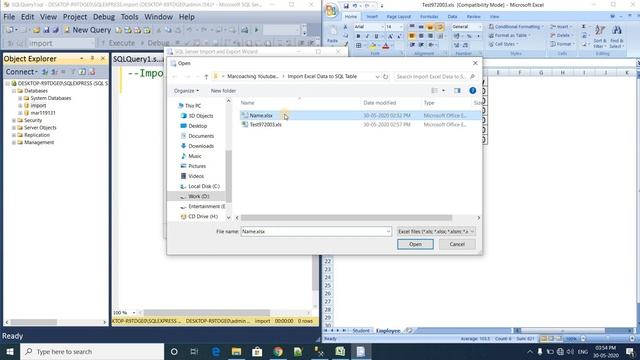 Import Excel File Data to SQL Table (Hindi) смотреть онлайн
