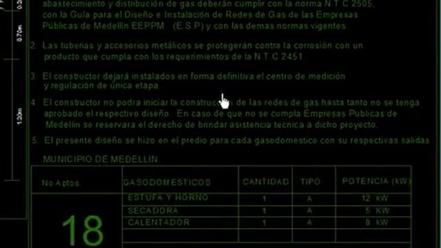 Autocad Plano de Gas смотреть онлайн