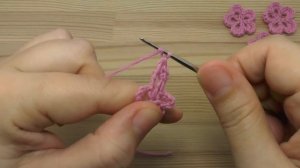 Вязание простого ЦВЕТКА - урок вязания для начинающих - Lesson crochet flowers