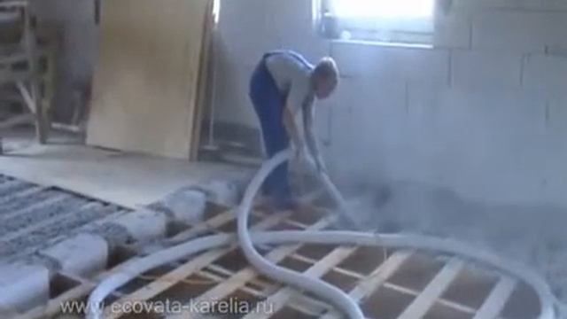 Утепление горизонтального перекрытия Эковата Корелия