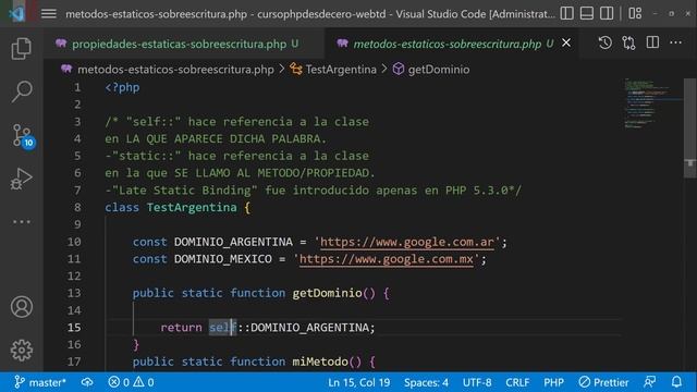 Overriding propiedades estáticas en PHP | Late Static Binding en PHP (parte 4) смотреть онлайн