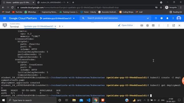 Managing Deployments Using Kubernetes Engine | Qwiklabs[GSP053] | 2021 | 30 Days of Google Cloud смотреть онлайн