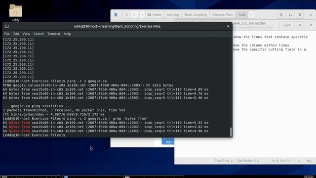 Bash command line - grep awk cut example смотреть онлайн