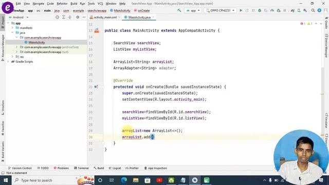 How to Implement Search Bar in Android Studio | searchview with listview смотреть онлайн