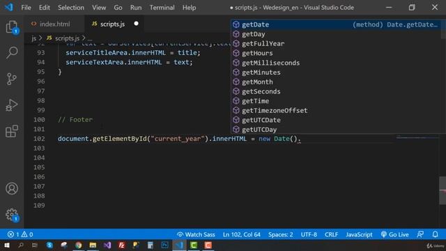 Current Year on Copyright Message |Project 1-WeDesign Website| Javascript for Beginners | Lecture 5 смотреть онлайн