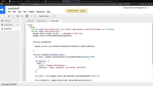 Web App w/ Google Charts, Google Sheets & Apps Script смотреть онлайн