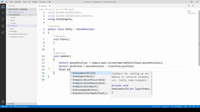 28 Rotate the object to face the mouse position in Unity смотреть онлайн