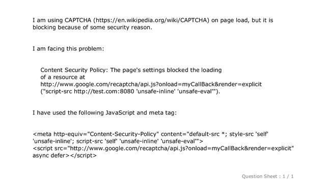 jQuery : Content Security Policy: The page's settings blocked the loading of a resource смотреть онлайн