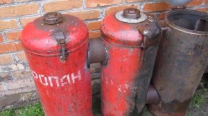 Как сделать ПЕЧКУ для дров из газ. баллонов для ГаРаЖа.