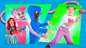 Моя приемная СЕМЬЯ Хагги Вагги ПОППИ ПЛЕЙТАЙМ! МАМОЧКА ДЛИННЫЕ НОГИ в реальной жизни!