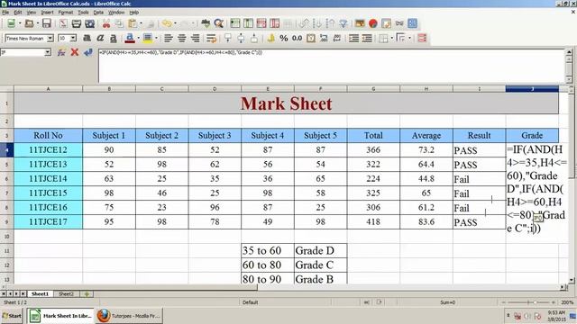 How To Find Grade Of Marks In LibreOffice Calc Tamil смотреть онлайн