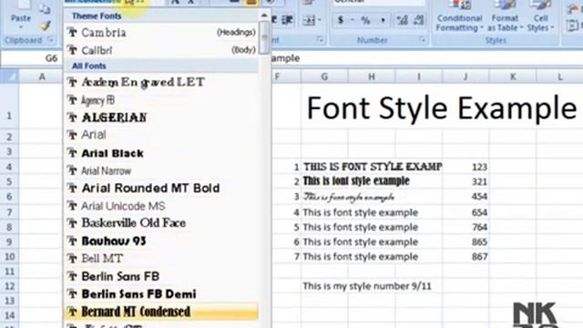 06 The Font Style Microsoft Office Excel 2007 2010 free Educational video Tutorial in Urdu Hindi смотреть онлайн