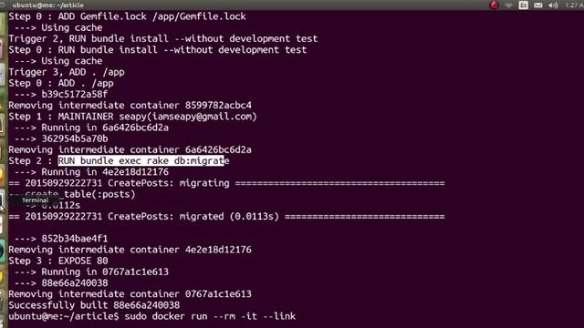 Dockerizing Rails App building rails app to migrate postgres database смотреть онлайн