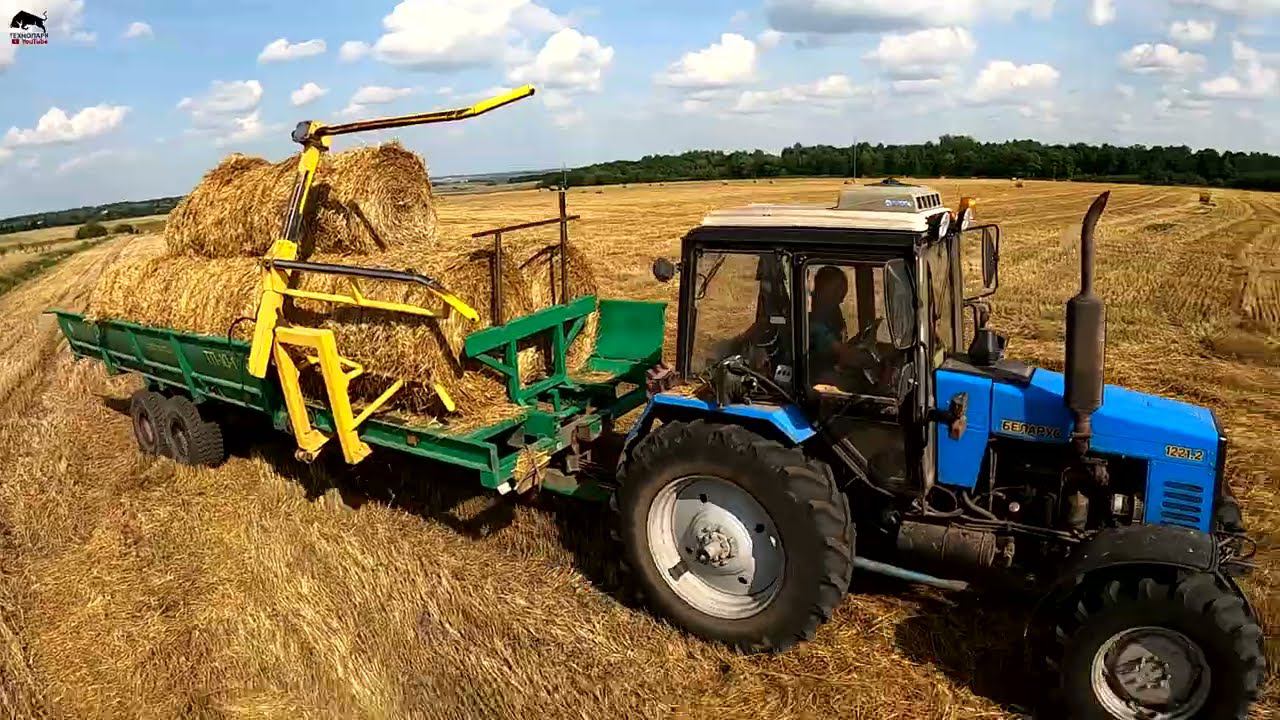 Fortschritt E 281 C заготавливает сенаж! МТЗ 1221 загружает рулоны и развозит для населения! смотреть онлайн