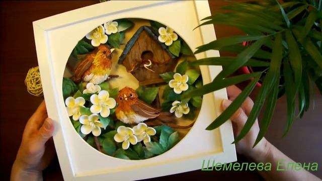 Обзор Видео -МК "Яблоня в цвету" техника квиллинг+бумагопластика смотреть онлайн