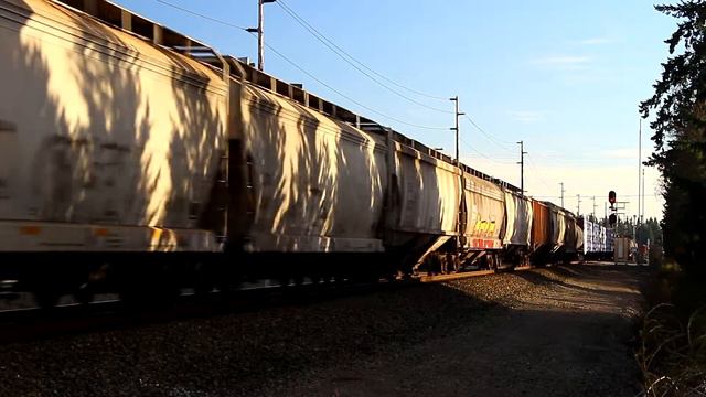 Northbound BNSF Manifest Train at Marysville, WA. 01/26/2015 смотреть онлайн