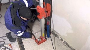 Как правильно закрепиться и сделать отверстие установкой алмазного бурения?