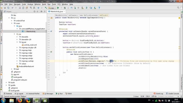 Using Material File Picker library in Android Studio смотреть онлайн