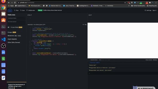 Reverse Text Menggunakan Javascript смотреть онлайн