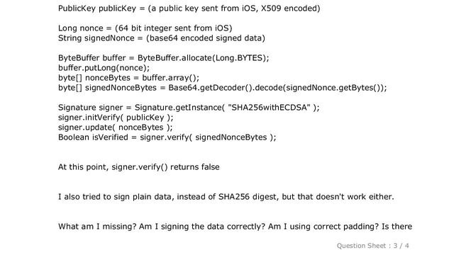 iOS : Data signed on iOS can't be verified in Java смотреть онлайн