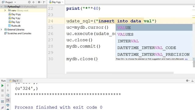 Select ,Insert, Update in SQLite with Python Day VI Hindi смотреть онлайн