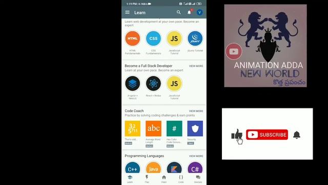 How to learn software languages| telugu lo |solo learn |new world|animation adda| run code| смотреть онлайн